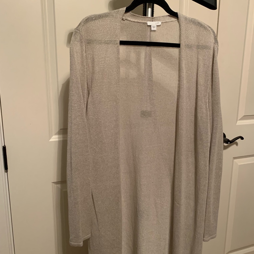 J.Jill Lightweight Linen Cardigan, open front, size large, So versatile!